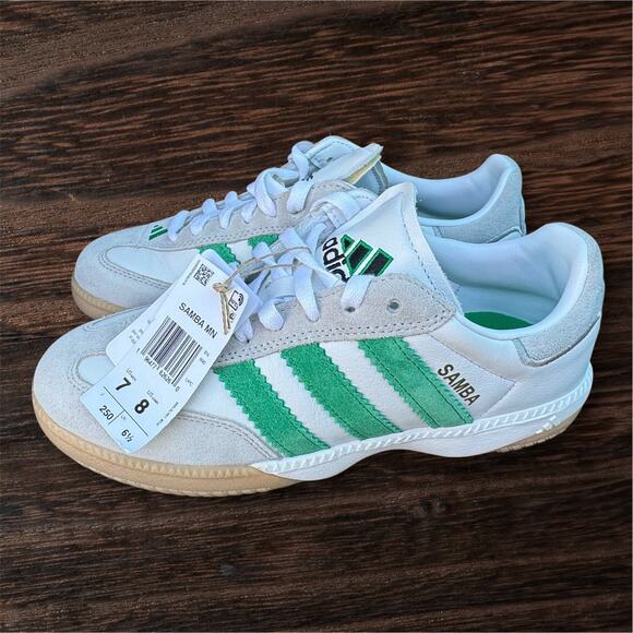 NWT Adidas Samba MN OG Unisex Sneakers Cloud White/Green/Gun Sz 7M/8W RB - Picture 3 of 11